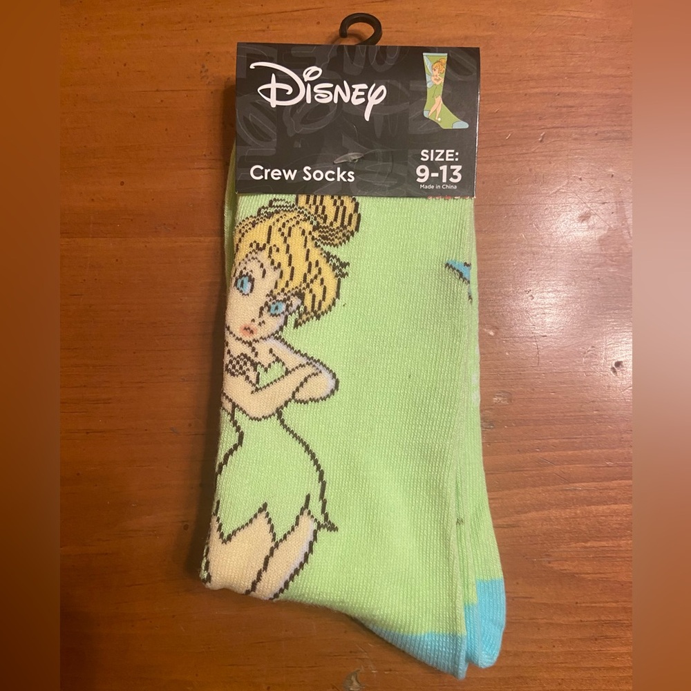Disney Tinker Bell crew socks women size 9-13